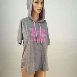 Under Armour gray and pink hoodie